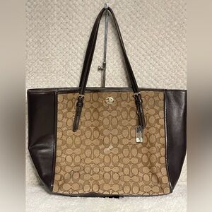 Coach Brown Monogram Signature Tote Bag